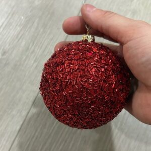 Red Glitter Holiday Ornament